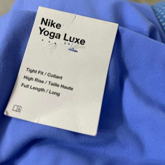 NIKE NWT Yoga Luxe 7/8 Long Blue Workout Leggings Size Large - Picture 9 of 11